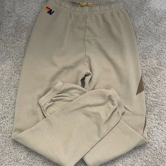 Whole Set! Aviator Nation Beige Lightning Bolt Sweat - Picture 6 of 7